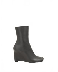 Satin Smooth Leather Boots - Ami - Anthracite