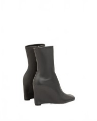 Satin Smooth Leather Boots - Ami - Anthracite