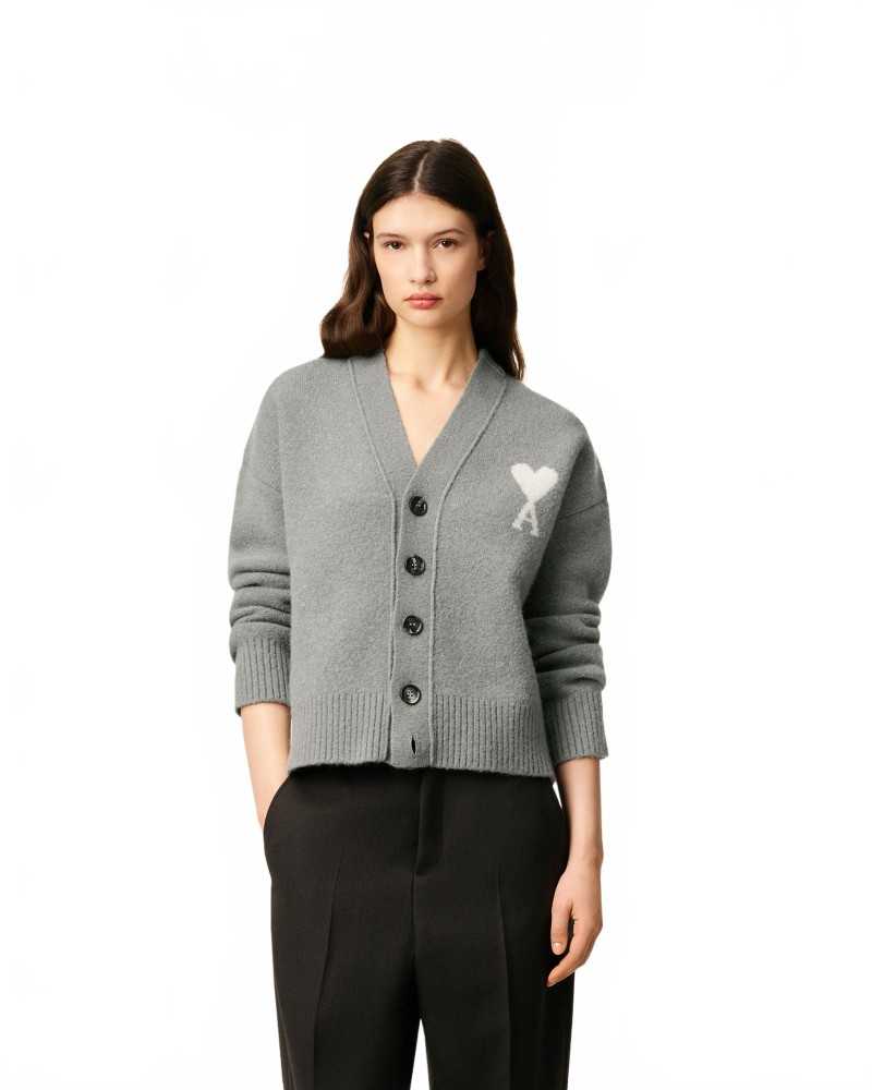 Cardigan Ami De Coeur - Ami - Grey / Ecru Cardigan Ami De Coeur - Ami - Grey / Ecru