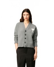 Cardigan Ami De Coeur - Ami - Grey / Ecru Cardigan Ami De Coeur - Ami - Grey / Ecru
