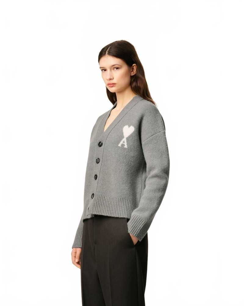 Cardigan Ami De Coeur - Ami - Grey / Ecru Cardigan Ami De Coeur - Ami - Grey / Ecru