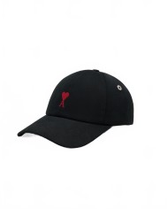 Ami De Coeur Red Embroidery Cap - Ami - Black