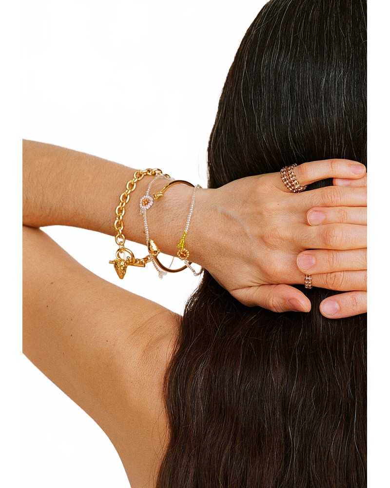 Mini Brown Flor Bracelet - Pura Utz - Brown Flor Mini Brown Flor Bracelet - Pura Utz - Brown Flor