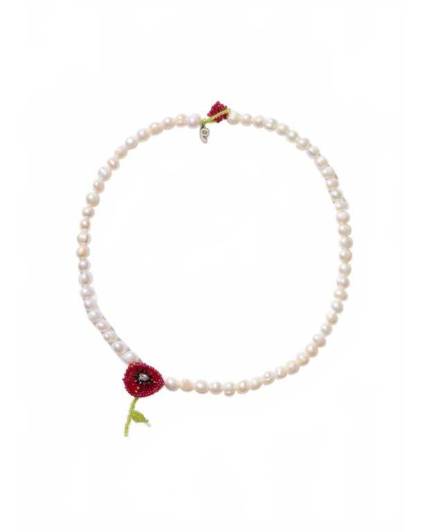 Pearl Poppy Necklace - Pura Utz - Poppy Pearl Poppy Necklace - Pura Utz - Poppy