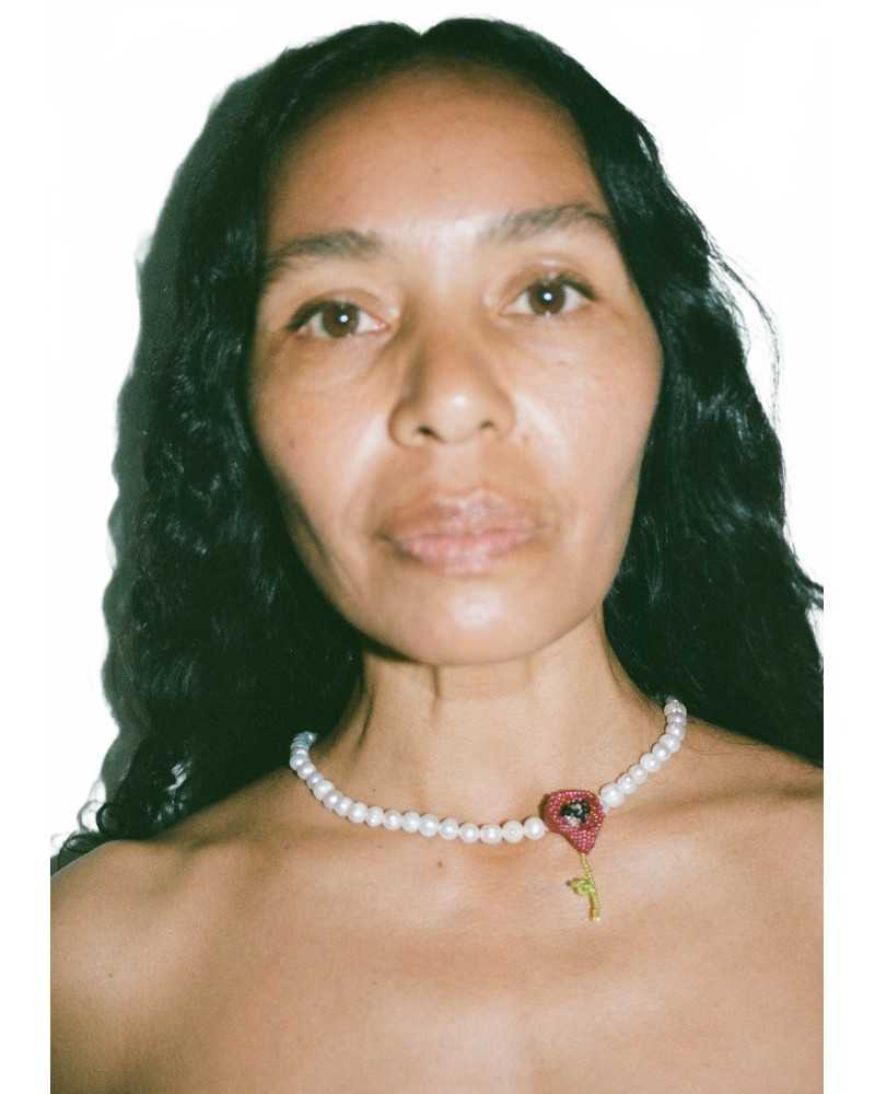 Pearl Poppy Necklace - Pura Utz - Poppy Pearl Poppy Necklace - Pura Utz - Poppy