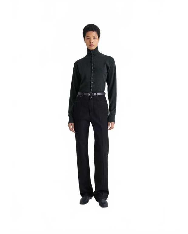 Buttoned Fitted Cardigan - Lemaire - Anthracite Melange Buttoned Fitted Cardigan - Lemaire - Anthracite Melange
