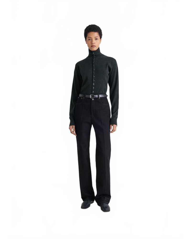 Buttoned Fitted Cardigan - Lemaire - Anthracite Melange Buttoned Fitted Cardigan - Lemaire - Anthracite Melange