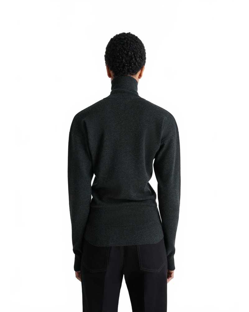 Buttoned Fitted Cardigan - Lemaire - Anthracite Melange Buttoned Fitted Cardigan - Lemaire - Anthracite Melange