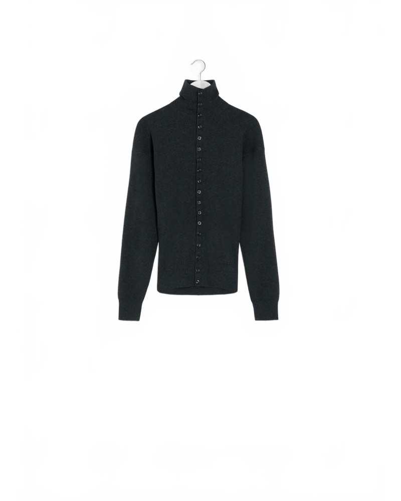 Buttoned Fitted Cardigan - Lemaire - Anthracite Melange Buttoned Fitted Cardigan - Lemaire - Anthracite Melange