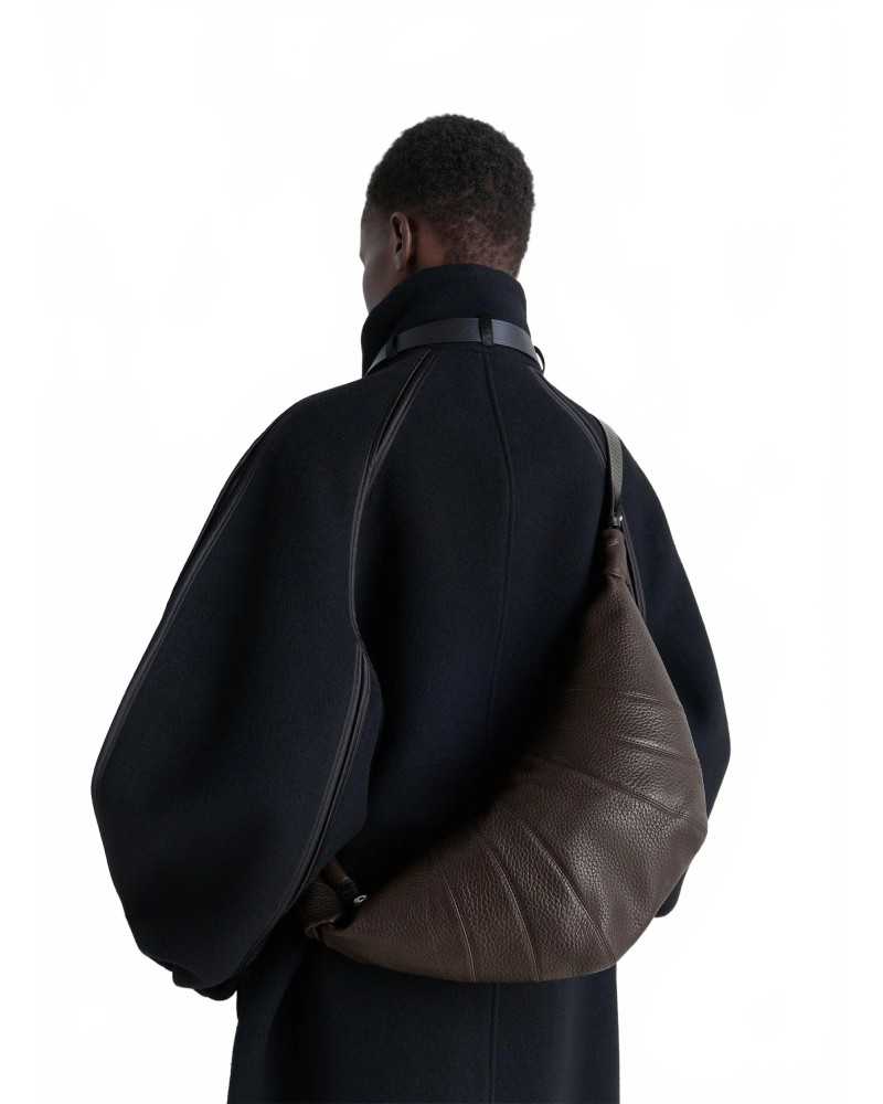 Rail Belt Medium Croissant Bag - Lemaire - Dark Chocolate Rail Belt Medium Croissant Bag - Lemaire - Dark Chocolate