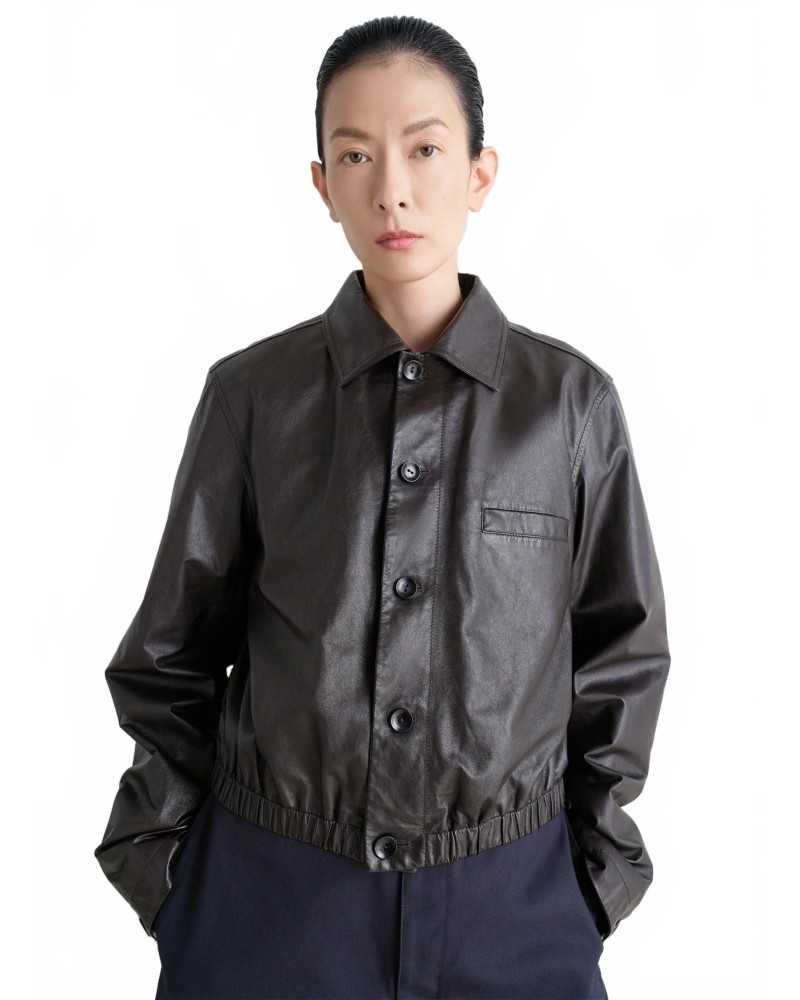 Soft Leather Blouson - Lemaire - Black Cherry Soft Leather Blouson - Lemaire - Black Cherry