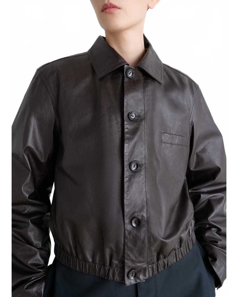 Soft Leather Blouson - Lemaire - Black Cherry Soft Leather Blouson - Lemaire - Black Cherry