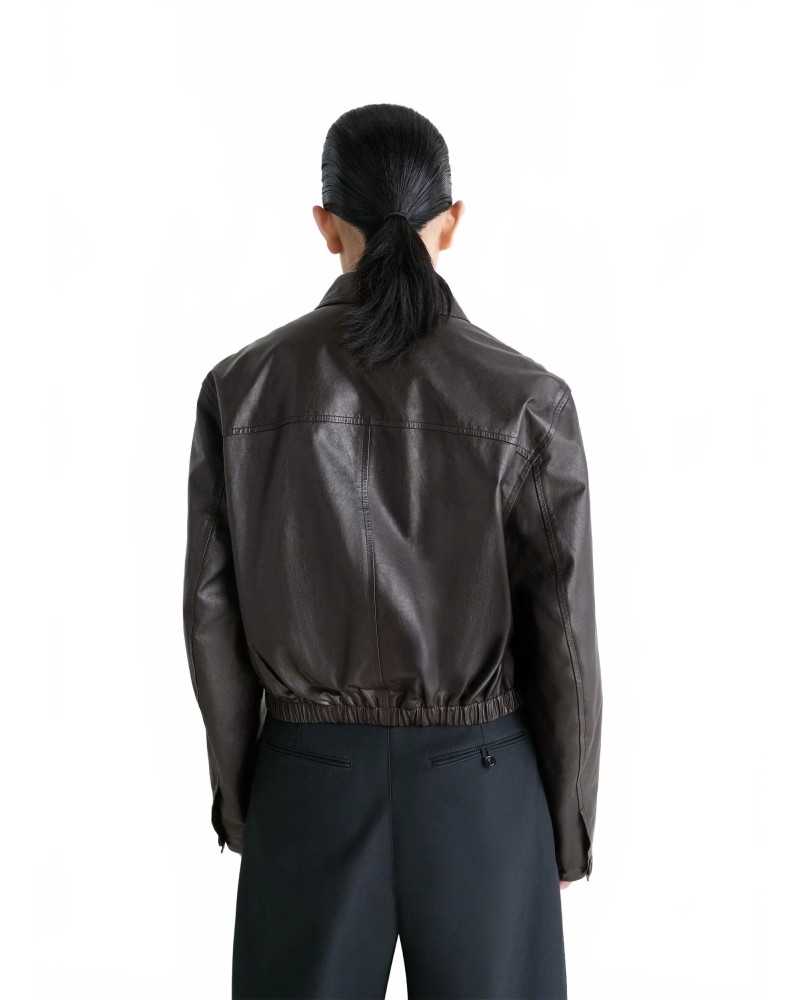 Soft Leather Jacket - Lemaire - Black Cherry Soft Leather Jacket - Lemaire - Black Cherry