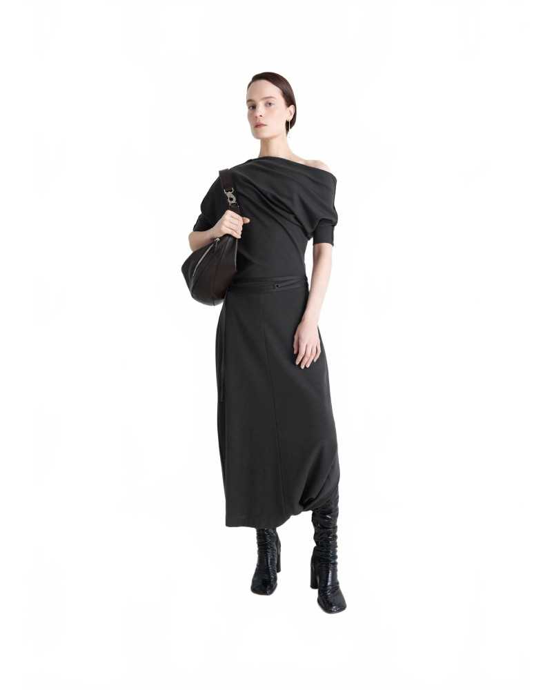 Twisted Hem Dress - Lemaire - Anthracite Twisted Hem Dress - Lemaire - Anthracite
