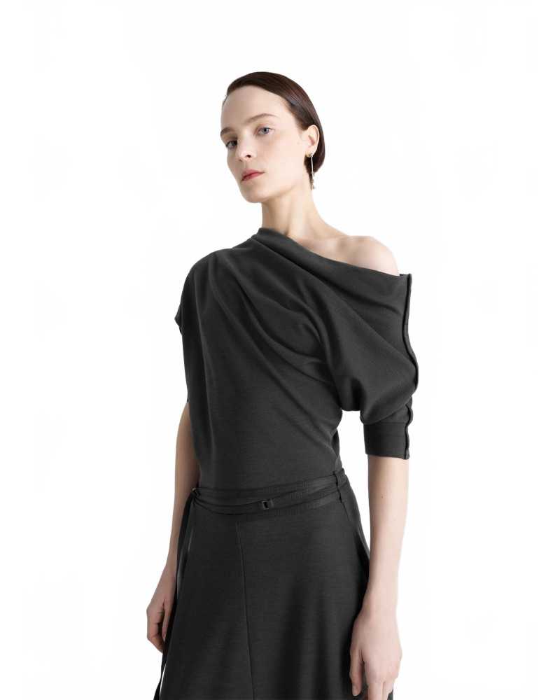 Twisted Hem Dress - Lemaire - Anthracite Twisted Hem Dress - Lemaire - Anthracite