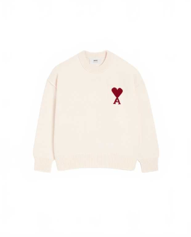 Pul Col Rond Ami De Coeur - Ami - Ecru / Red Pul Col Rond Ami De Coeur - Ami - Ecru / Red