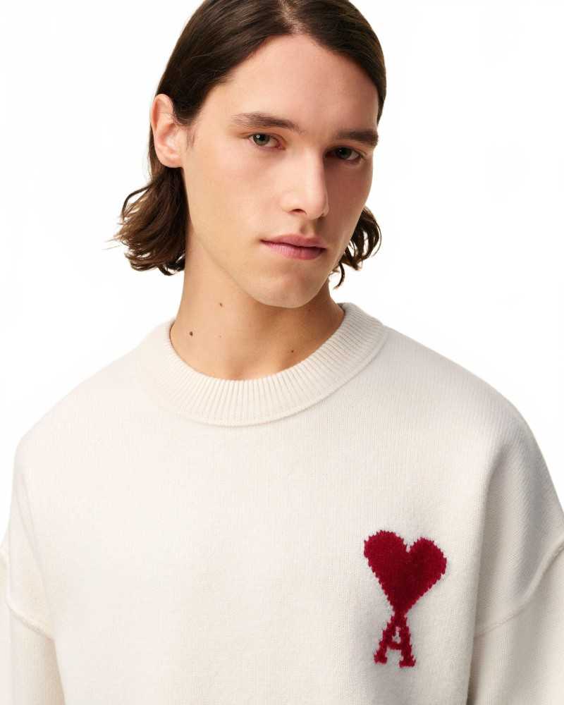 Pul Col Rond Ami De Coeur - Ami - Ecru / Red Pul Col Rond Ami De Coeur - Ami - Ecru / Red