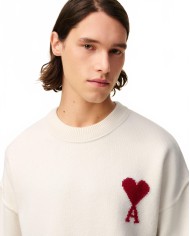 Pul Col Rond Ami De Coeur - Ami - Ecru / Red Pul Col Rond Ami De Coeur - Ami - Ecru / Red