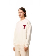 Pul Col Rond Ami De Coeur - Ami - Ecru / Red Pul Col Rond Ami De Coeur - Ami - Ecru / Red