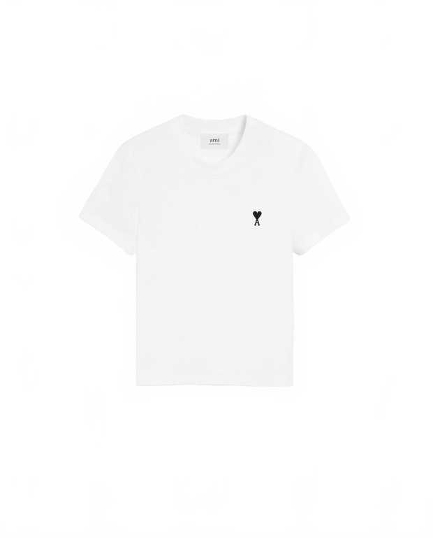 Ami De Coeur Cropped Tshirt - Ami - White Ami De Coeur Cropped Tshirt - Ami - White