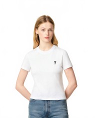 Tshirt Ami De Coeur Cropped - Ami - Blanc Tshirt Ami De Coeur Cropped - Ami - Blanc