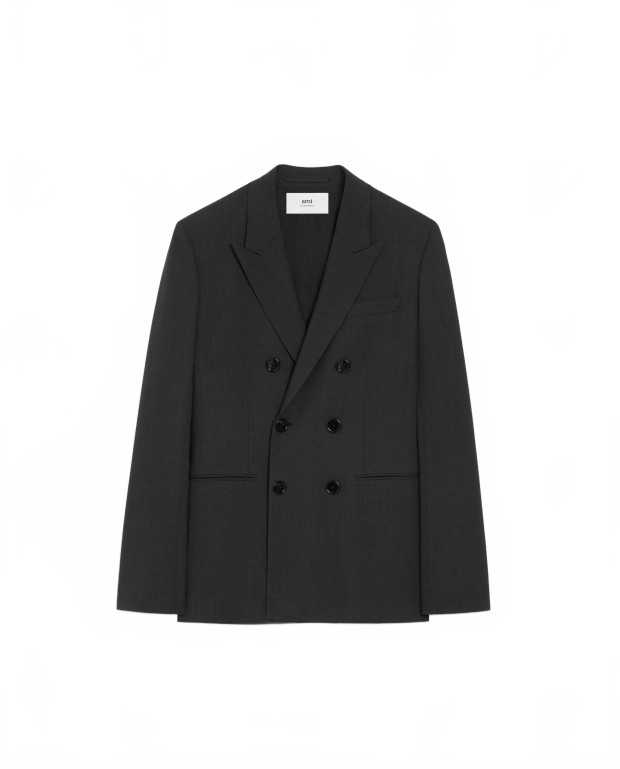 Loose-fitting Double Breasted Jacket - Ami - Anthracite Loose-fitting Double Breasted Jacket - Ami - Anthracite