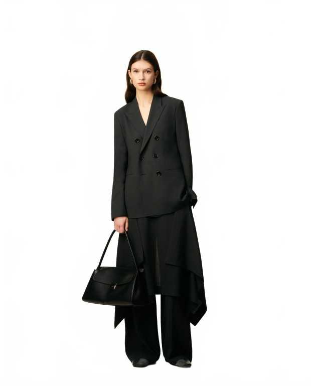 Loose-fitting Double Breasted Jacket - Ami - Anthracite Loose-fitting Double Breasted Jacket - Ami - Anthracite