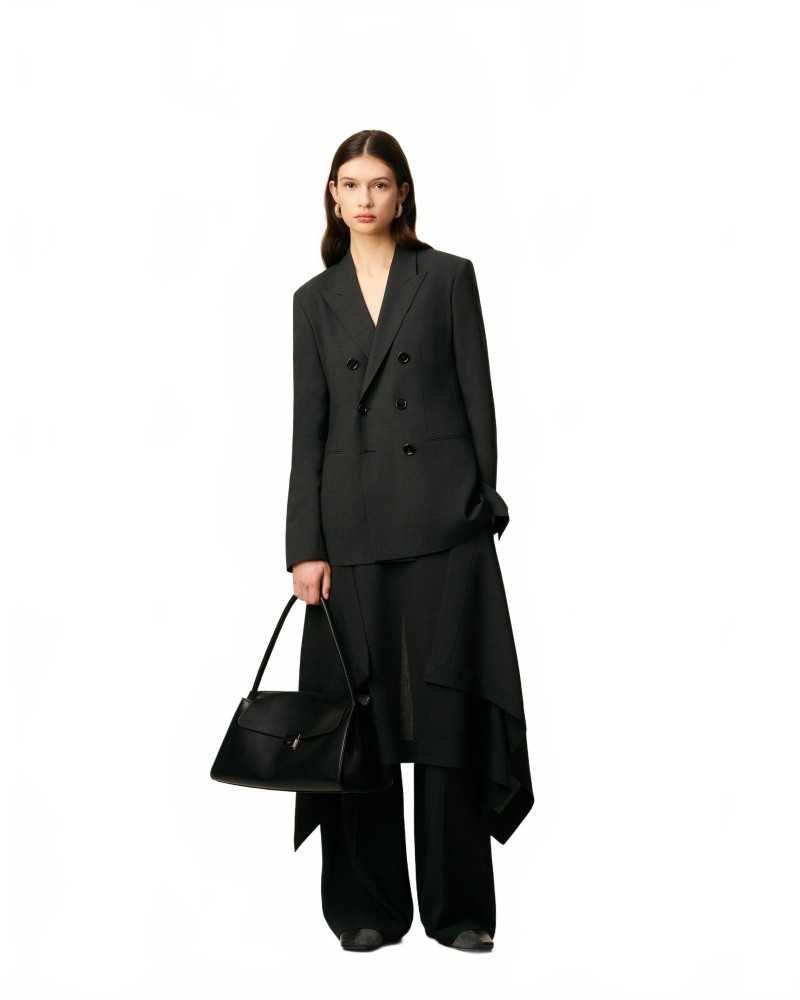Loose-fitting Double Breasted Jacket - Ami - Anthracite Loose-fitting Double Breasted Jacket - Ami - Anthracite