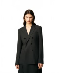 Loose-fitting Double Breasted Jacket - Ami - Anthracite Loose-fitting Double Breasted Jacket - Ami - Anthracite