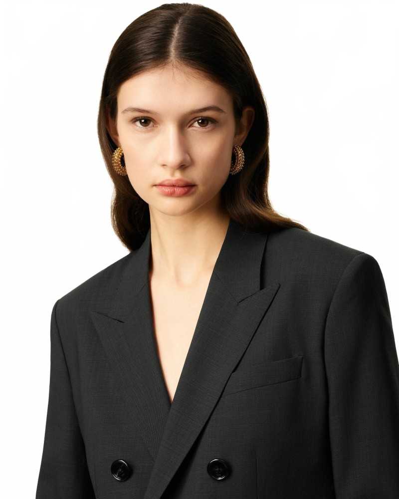 Loose-fitting Double Breasted Jacket - Ami - Anthracite Loose-fitting Double Breasted Jacket - Ami - Anthracite
