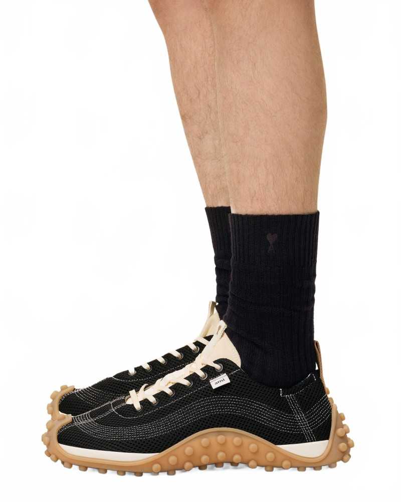 Pack Three Ami De Coeur Socks - Ami - Ecru / Grey / Black Pack Three Ami De Coeur Socks - Ami - Ecru / Grey / Black