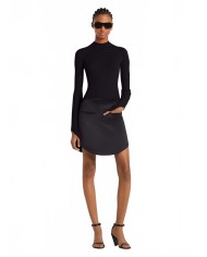 Circle Rib Knit Mockneck Sweater - Courreges - Black Circle Rib Knit Mockneck Sweater - Courreges - Black