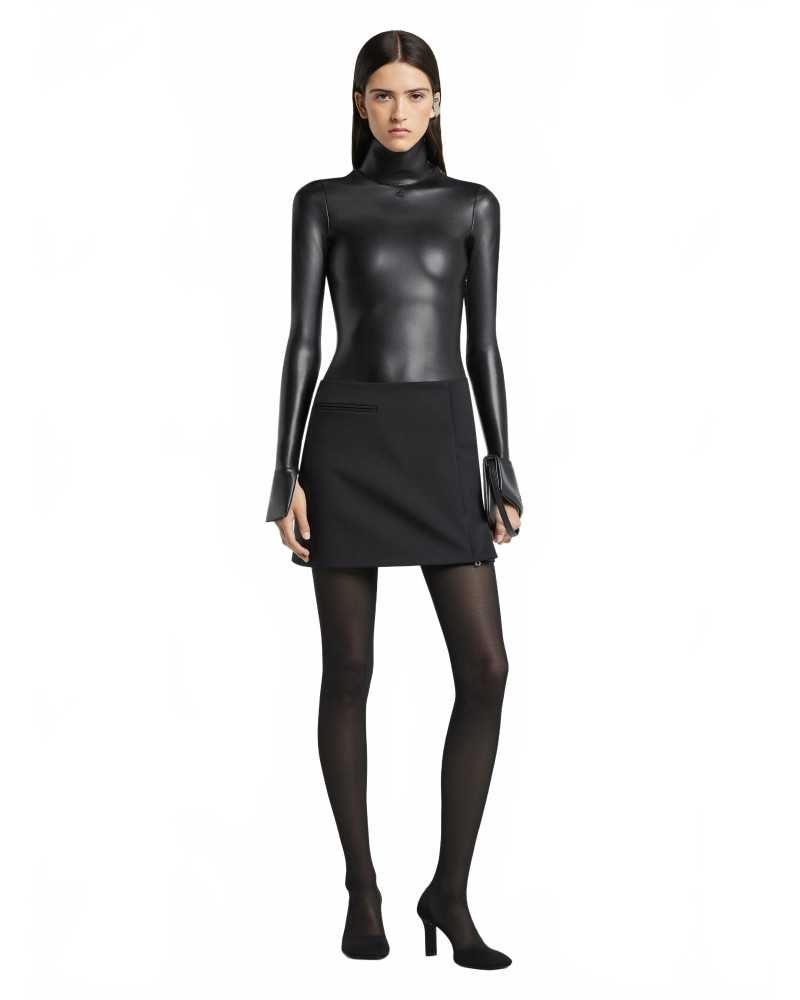 Mini-skirt One Minute Twill - Courreges - Black Mini-skirt One Minute Twill - Courreges - Black