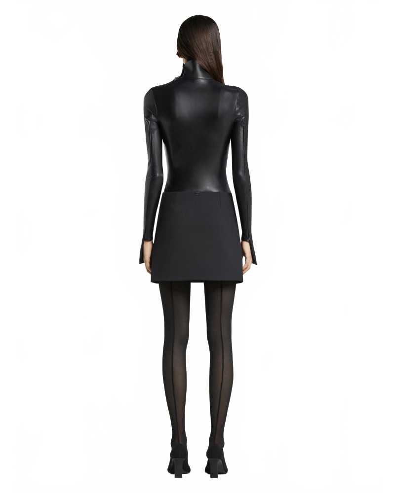 Mini-skirt One Minute Twill - Courreges - Black Mini-skirt One Minute Twill - Courreges - Black