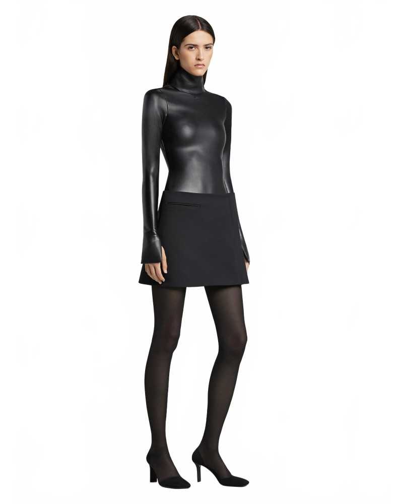 Mini-skirt One Minute Twill - Courreges - Black Mini-skirt One Minute Twill - Courreges - Black