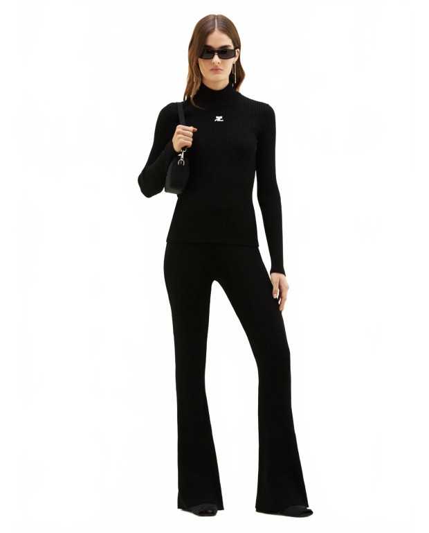 Reedition Knit Ls Jumper - Courreges - Black Reedition Knit Ls Jumper - Courreges - Black