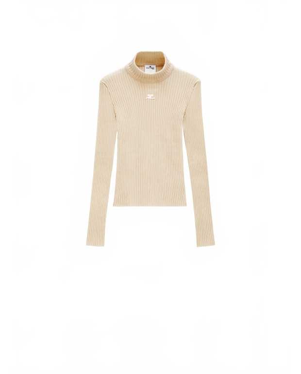 Reedition Knit Ls Jumper - Courreges - Cappuccino Reedition Knit Ls Jumper - Courreges - Cappuccino