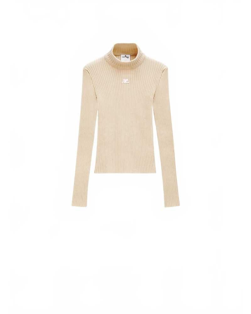 Reedition Knit Ls Jumper - Courreges - Cappuccino