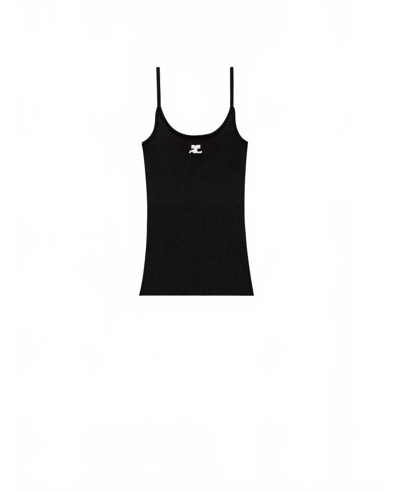 Reedition Knit Tank Top - Courreges - Black Reedition Knit Tank Top - Courreges - Black