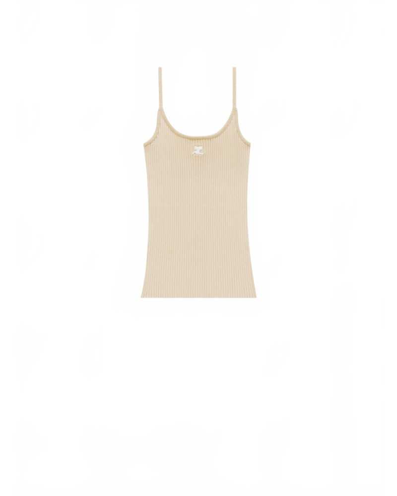 Reedition Knit Tank Top - Courreges - Cappuccino Reedition Knit Tank Top - Courreges - Cappuccino
