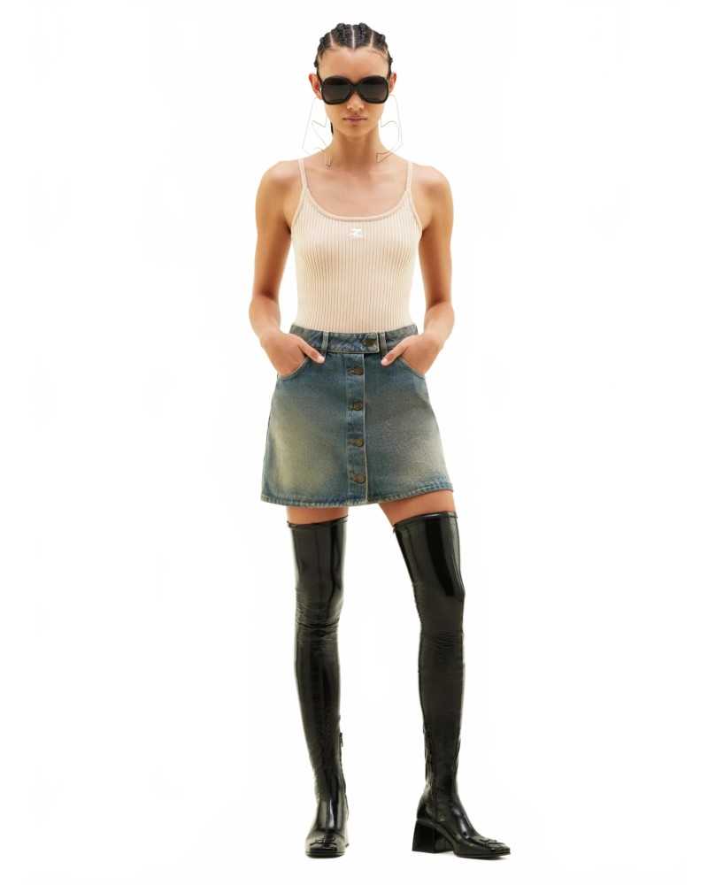 Reedition Knit Tank Top - Courreges - Cappuccino Reedition Knit Tank Top - Courreges - Cappuccino