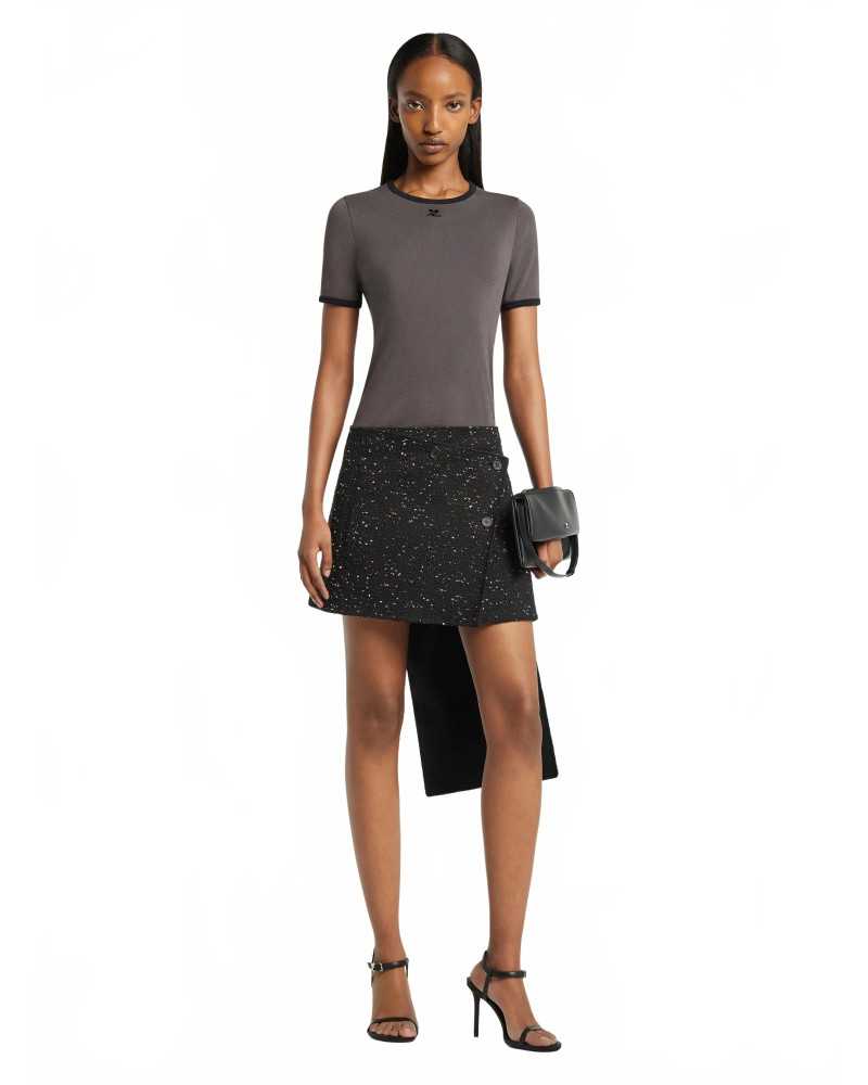 Signature Contrast T-shirt - Courreges - Bitumen / Black Signature Contrast T-shirt - Courreges - Bitumen / Black