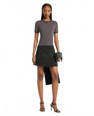 Signature Contrast T-shirt - Courreges - Bitumen / Black Signature Contrast T-shirt - Courreges - Bitumen / Black