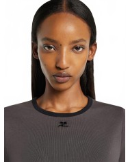 Signature Contrast T-shirt - Courreges - Bitumen / Black Signature Contrast T-shirt - Courreges - Bitumen / Black