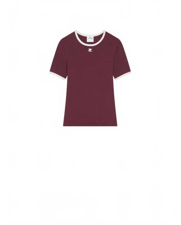T-shirt Signature Contrast - Courreges - Burgundy / Heritage White T-shirt Signature Contrast - Courreges - Burgundy / Heritage White