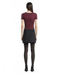 T-shirt Signature Contrast - Courreges - Burgundy / Heritage White