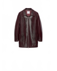 Zipped Vinyl Maxi Bomber Jacket - Courreges - Burgundy Zipped Vinyl Maxi Bomber Jacket - Courreges - Burgundy
