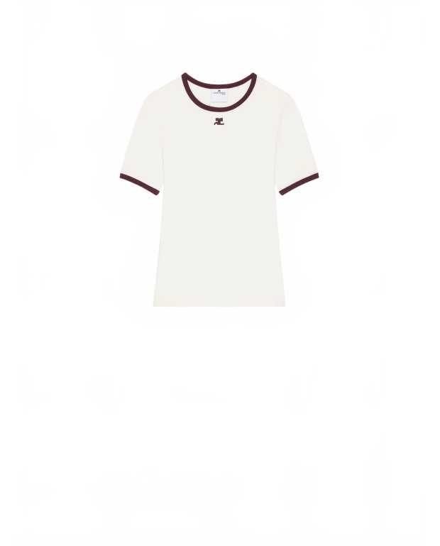 T-shirt Signature Contrast - Courreges - Heritage White / Burgundy T-shirt Signature Contrast - Courreges - Heritage White / Burgundy