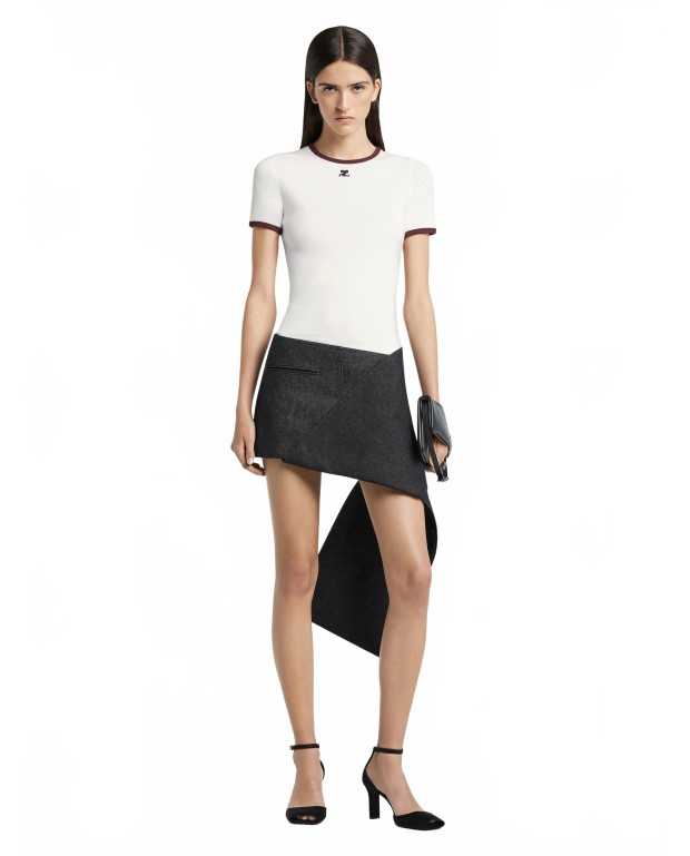 T-shirt Signature Contrast - Courreges - Heritage White / Burgundy T-shirt Signature Contrast - Courreges - Heritage White / Burgundy