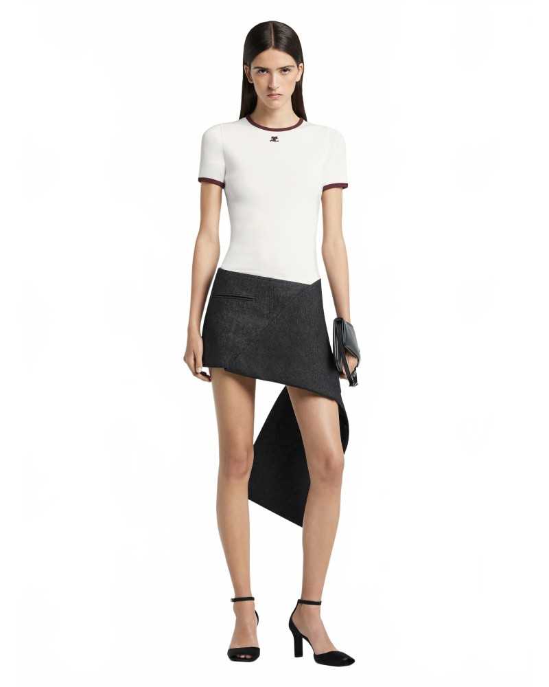 Signature Contrast T-shirt - Courreges - Heritage White / Burgundy Signature Contrast T-shirt - Courreges - Heritage White / Burgundy
